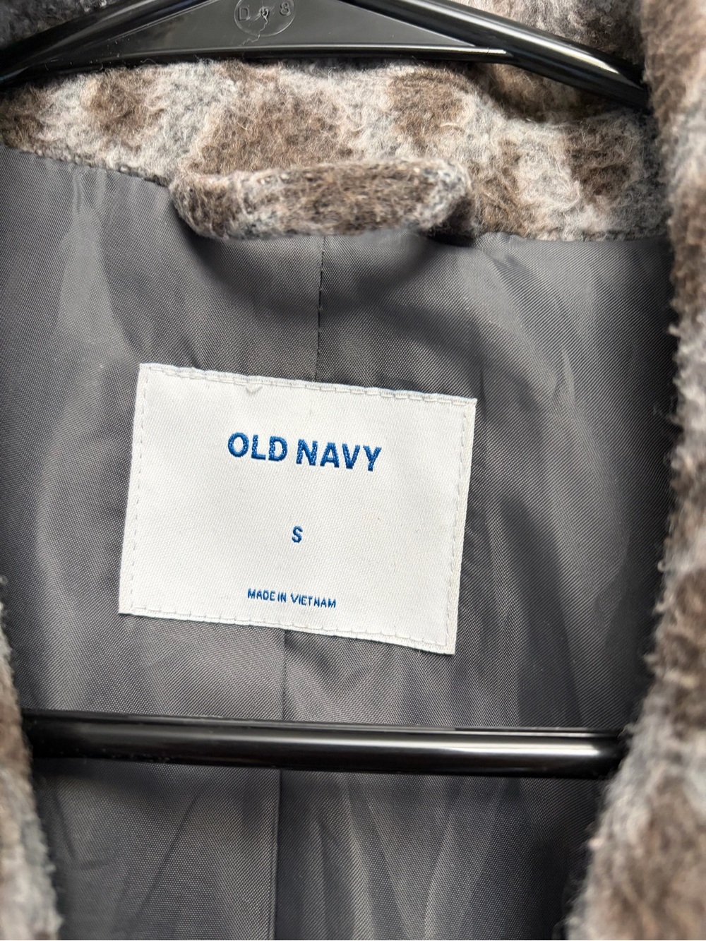 Old Navy Brown and Cream Patterned Wool Coat
